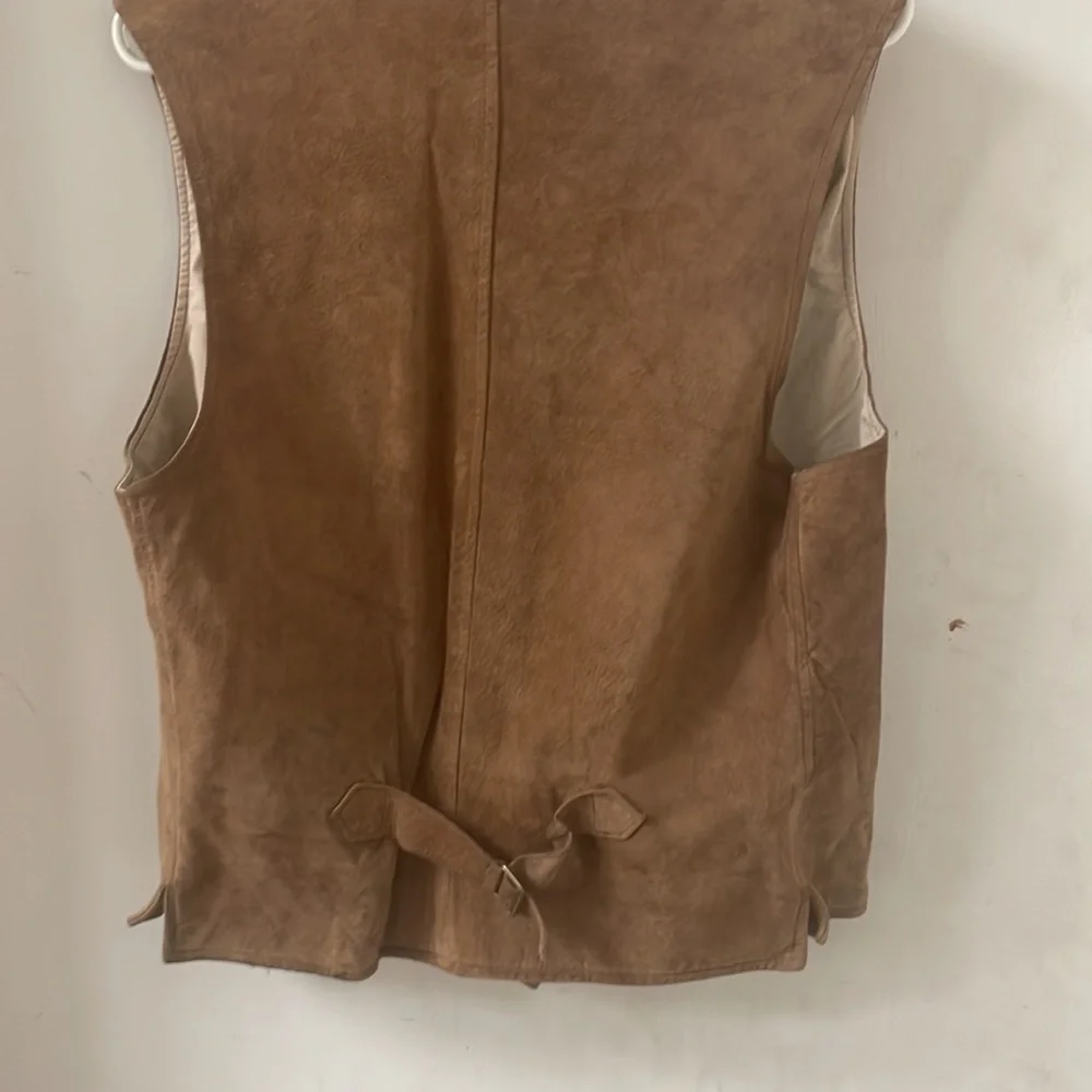 The J. Peterman Company Lexington Kentucky Brown Suede Leather Vest Size M
